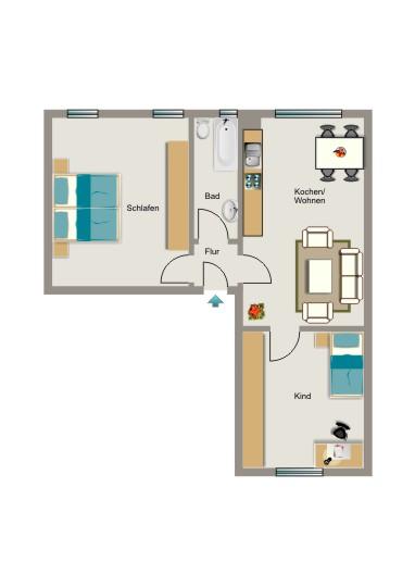 Dachgeschoßwohnung Dortmund Innenstadt Nord - 2.5 Zimmer, 80 m&sup2;, 645&euro; | Angebot:25643791