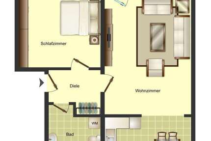 Wohnung Bergkamen - 2 Zimmer, 52 m&sup2;, 419&euro; | Angebot:27067213