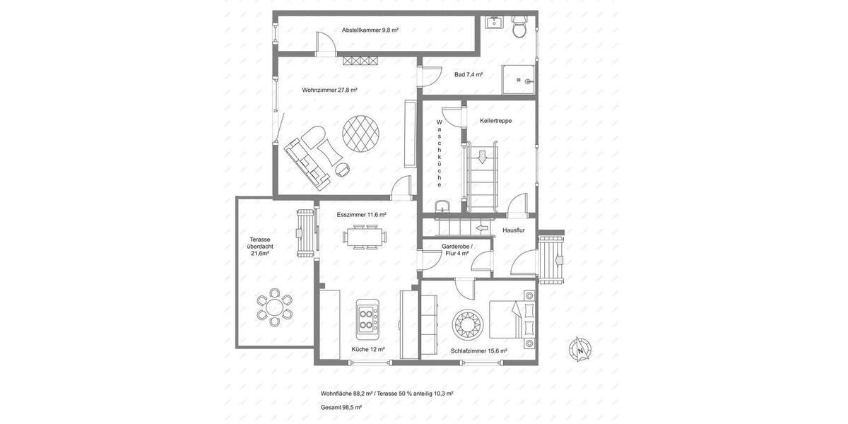 Erdgeschoßwohnung Wickede (Ruhr) - 2 Zimmer, 88 m&sup2;, 890&euro; | Angebot:26660550