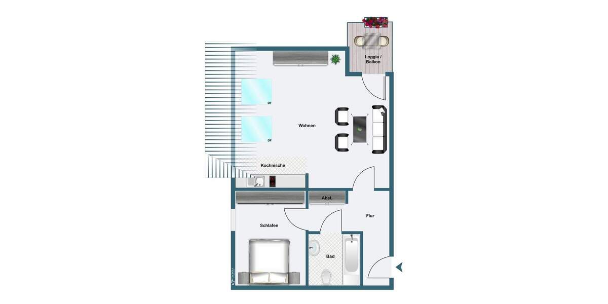 Etagenwohnung Dortmund Lücklemberg - 2 Zimmer, 56 m&sup2;, 590&euro; | Angebot:25836426