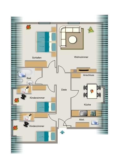Etagenwohnung Oer-Erkenschwick Erkenschwick - 3.5 Zimmer, 63 m&sup2;, 540&euro; | Angebot:25960384