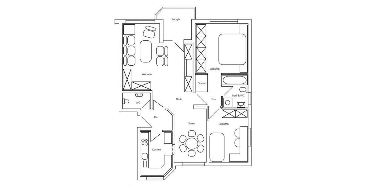 Etagenwohnung Bergkamen - 3 Zimmer, 84 m&sup2;, 739&euro; | Angebot:25232130