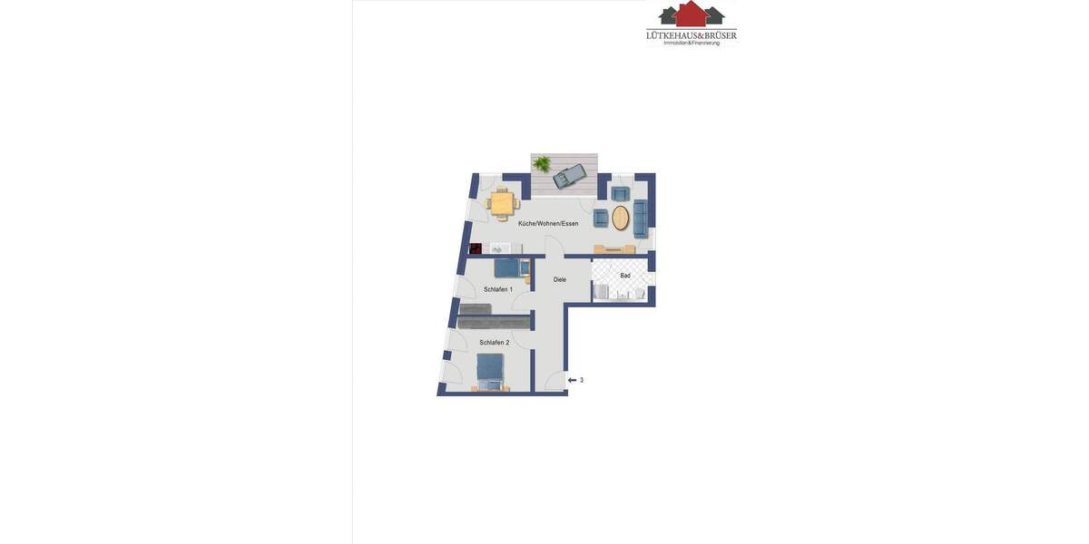 Etagenwohnung Ahlen Innenstadt - 3 Zimmer, 88 m&sup2;, 295.000&euro; | Angebot:25698731