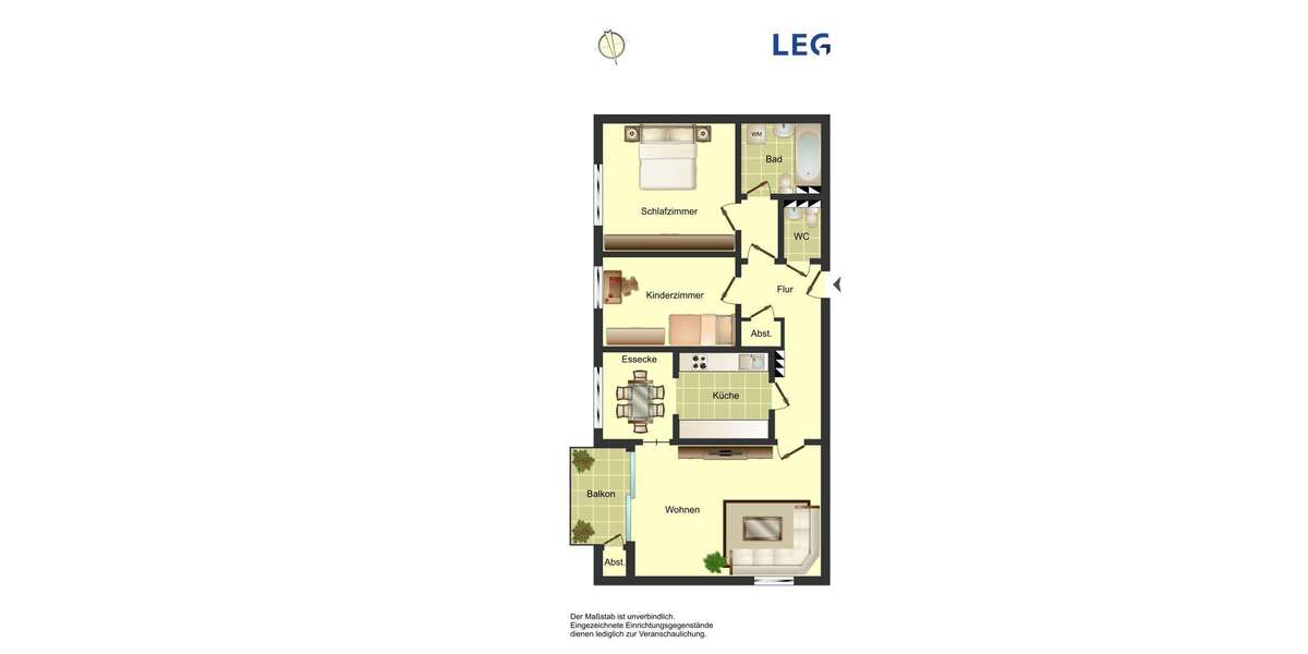 Etagenwohnung Bergkamen Overberge - 3.5 Zimmer, 80 m&sup2;, 415&euro; | Angebot:26688230