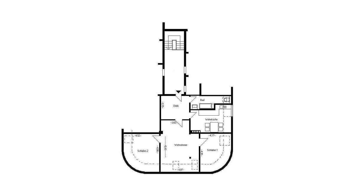 Etagenwohnung Witten Witten-Mitte - 3.5 Zimmer, 92 m&sup2;, 660&euro; | Angebot:27327901