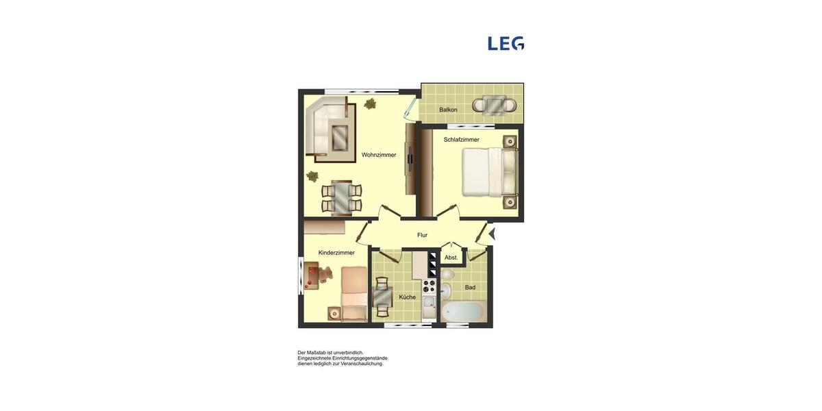 Erdgeschoßwohnung Bergkamen - 3 Zimmer, 65 m&sup2;, 509&euro; | Angebot:25884363