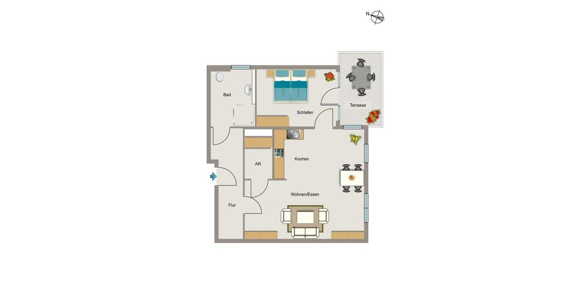 Erdgeschoßwohnung Dortmund Aplerbeck - 2 Zimmer, 69 m&sup2;, 837&euro; | Angebot:26656397