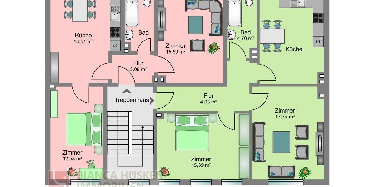 Etagenwohnung Hamm - 2 Zimmer, 62 m&sup2;, 450&euro; | Angebot:26649701