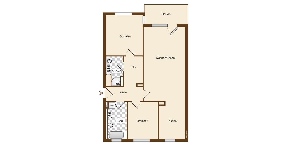 Etagenwohnung Dortmund Hörde - 3 Zimmer, 89 m&sup2;, 1.175&euro; | Angebot:25590123
