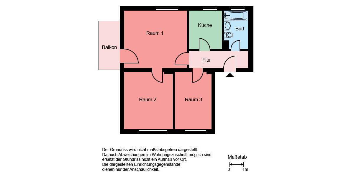 Erdgeschoßwohnung Castrop-Rauxel Deinighausen - 3 Zimmer, 60 m&sup2;, 449&euro; | Angebot:26666115