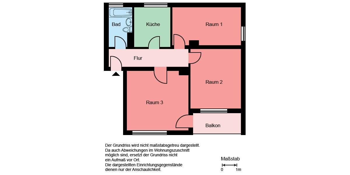 Etagenwohnung Castrop-Rauxel Deinighausen - 3 Zimmer, 62 m&sup2;, 459&euro; | Angebot:25807039