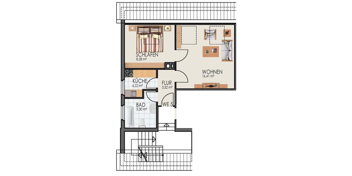 Dachgeschoßwohnung Hamm Herringen - 2 Zimmer, 37 m&sup2;, 295&euro; | Angebot:26148092
