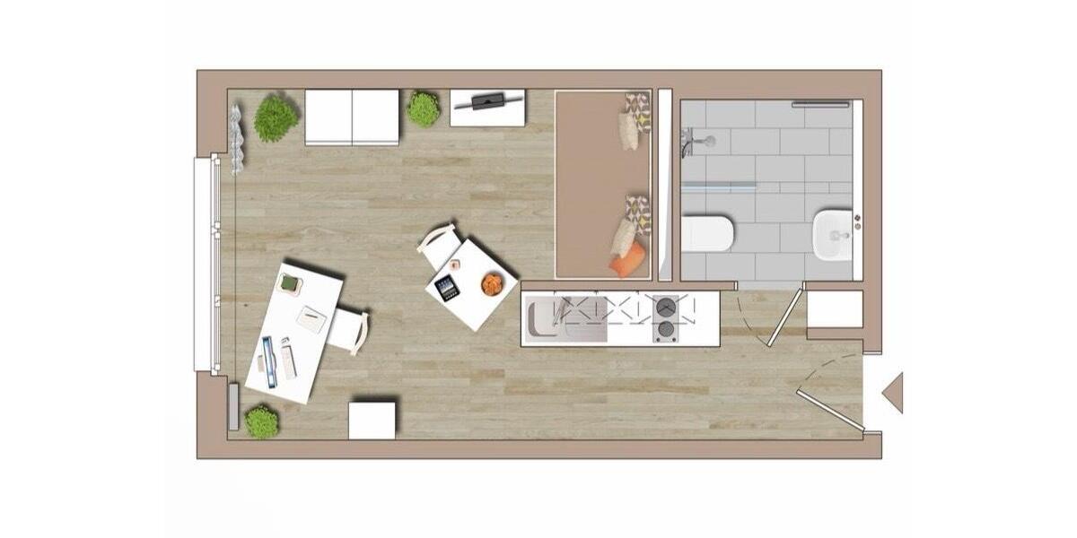 Erdgeschoßwohnung Hamm Berge - 1 Zimmer, 24 m&sup2;, 330&euro; | Angebot:26534162