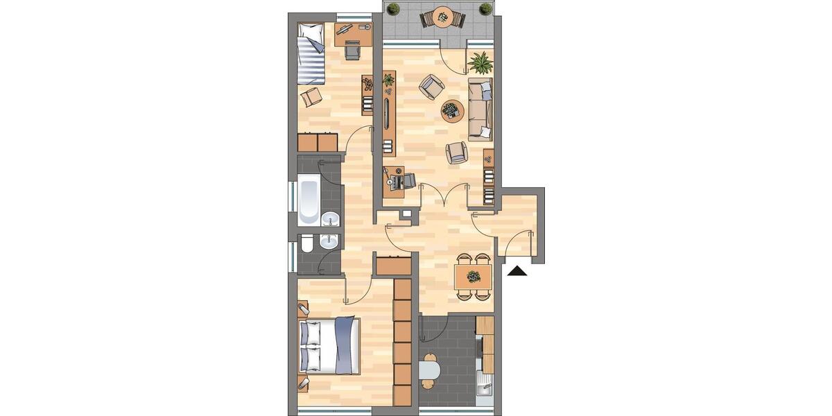 Etagenwohnung Dortmund Scharnhorst - 3 Zimmer, 76 m&sup2;, 638&euro; | Angebot:24751919