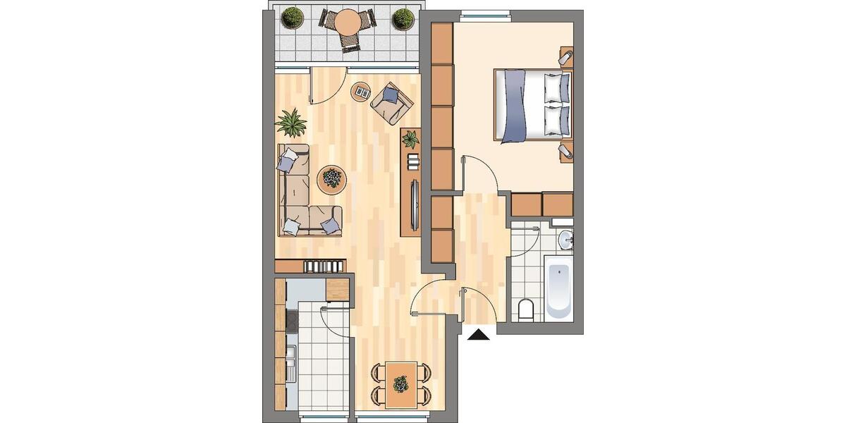 Etagenwohnung Dortmund Scharnhorst - 2 Zimmer, 56 m&sup2;, 499&euro; | Angebot:22098304