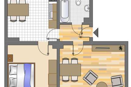 Wohnung Dortmund Innenstadt West - 2 Zimmer, 59 m&sup2;, 579&euro; | Angebot:27584104
