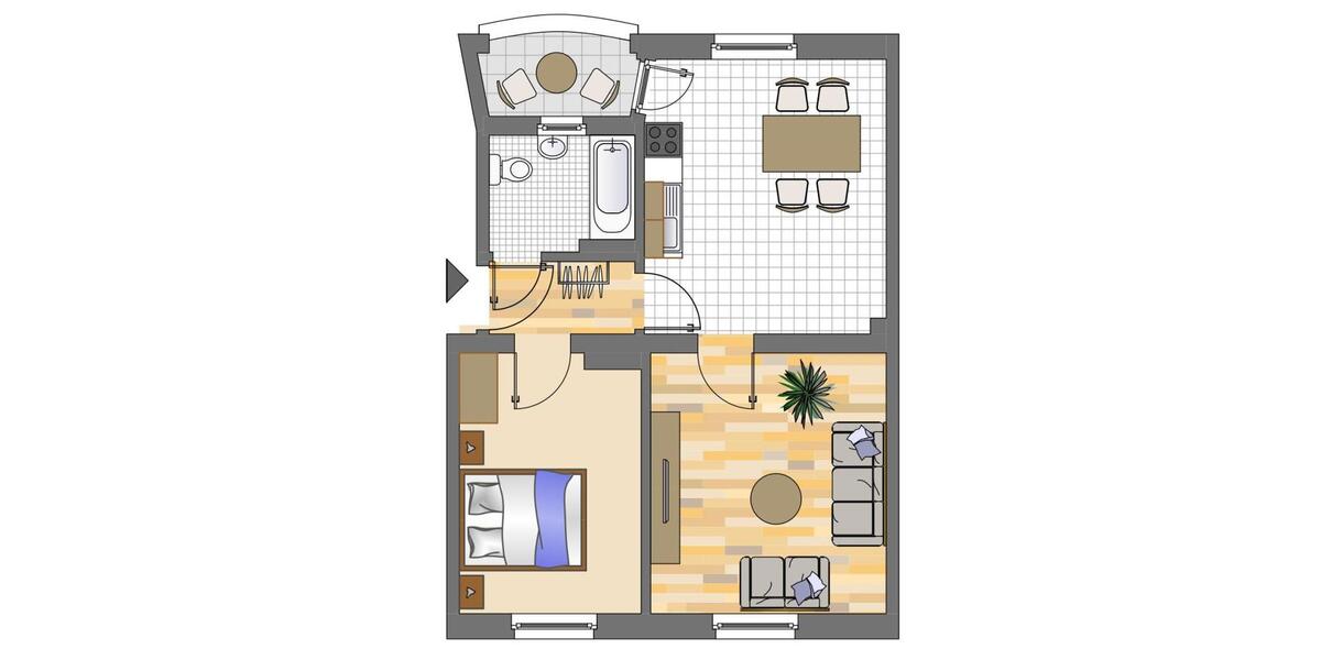 Etagenwohnung Dortmund Innenstadt West - 2 Zimmer, 59 m&sup2;, 573&euro; | Angebot:25810841